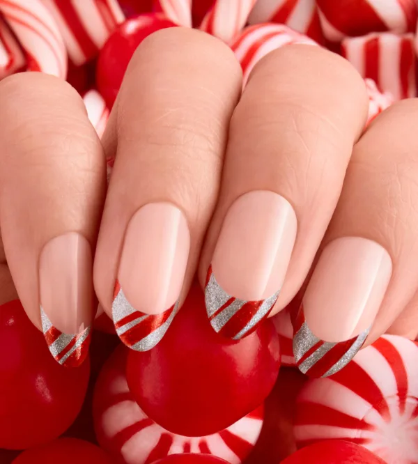 Candy Paint Job Candy Cane Holiday Nail Art Look
