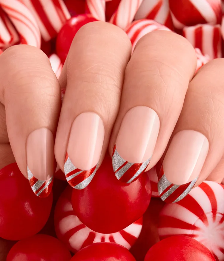 Candy Paint Job Candy Cane Holiday Nail Art Look